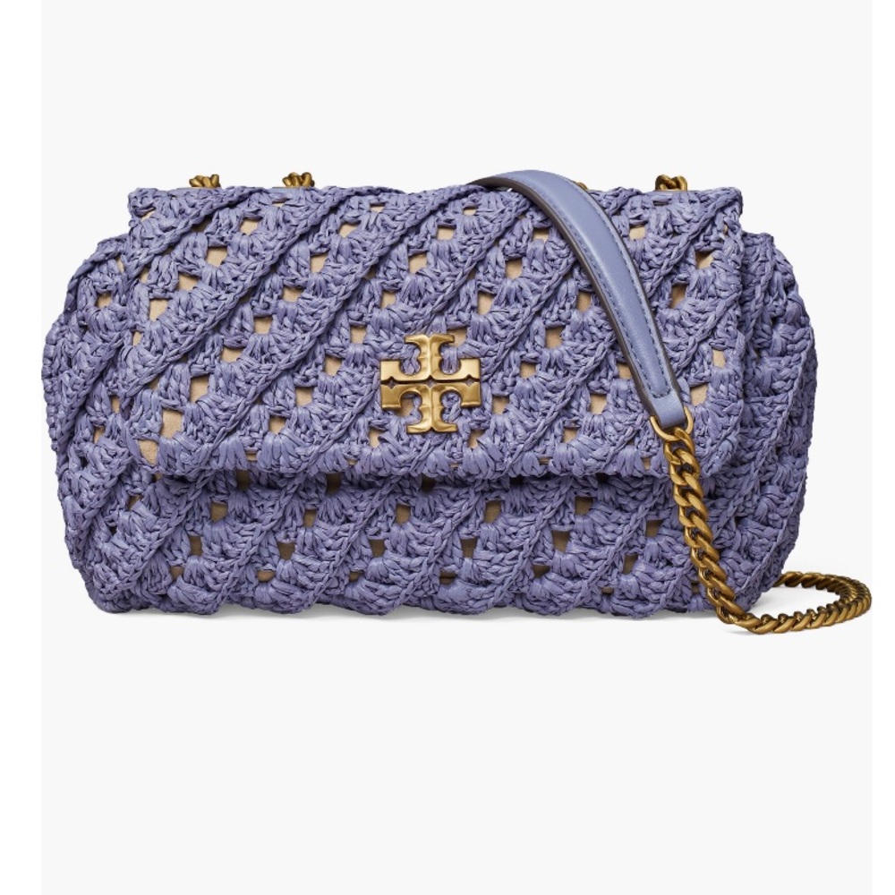 Tory Burch Kira Straw Crochet Small Convertible Shoulder Bag